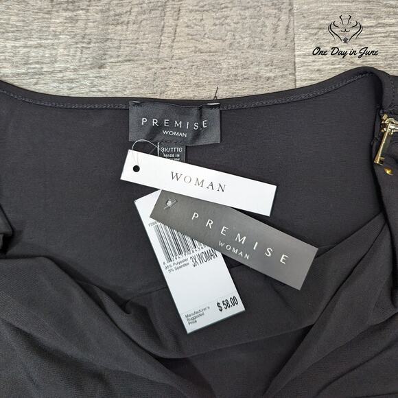 Premise Long Sleeve Zipper Shoulder Blouse Size 3X - Picture 2 of 5